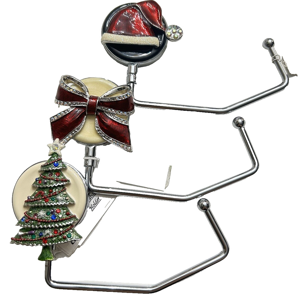 SPRING STREET DESIGN SWAROVSKI CRYSTAL CHRISTMAS HOLIDAY HANDBAG PURSE HOLDER
